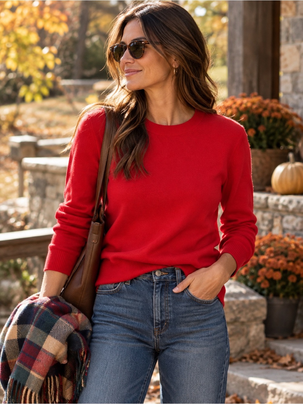 J.Crew Teddie Sweater in Red Large 💯 Cotton